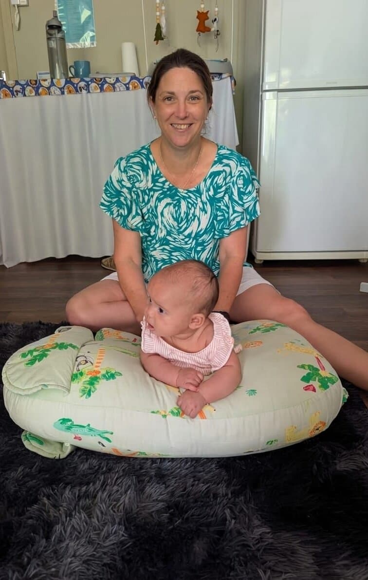 Megan leading a baby massage class